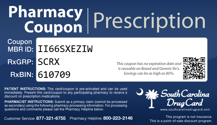 South Carolina Drug Card - Free Prescription Drug Coupon Card